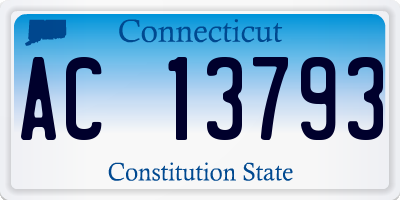 CT license plate AC13793