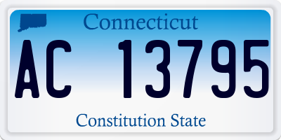 CT license plate AC13795