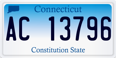 CT license plate AC13796