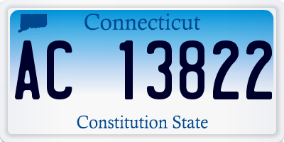 CT license plate AC13822