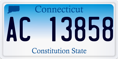 CT license plate AC13858