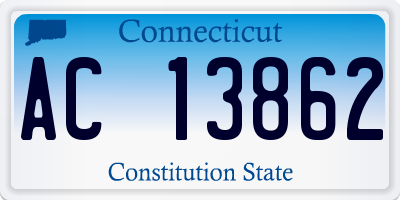 CT license plate AC13862