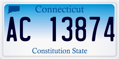 CT license plate AC13874