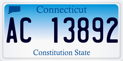 CT license plate AC13892