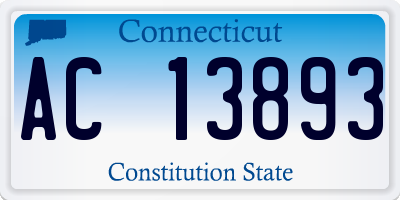 CT license plate AC13893