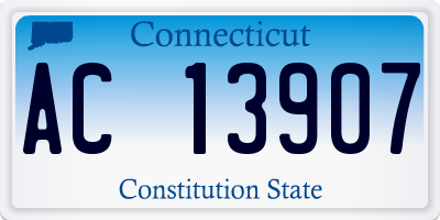 CT license plate AC13907