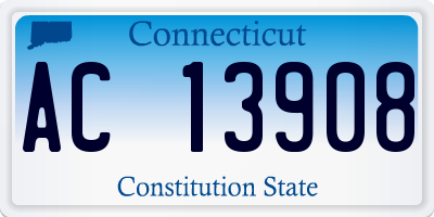 CT license plate AC13908