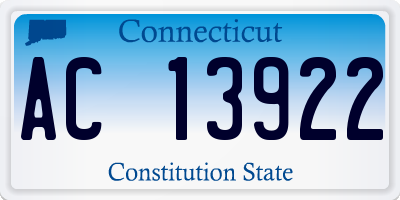 CT license plate AC13922