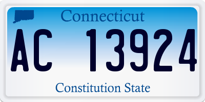 CT license plate AC13924