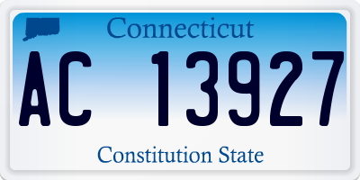 CT license plate AC13927