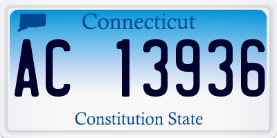 CT license plate AC13936
