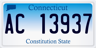 CT license plate AC13937