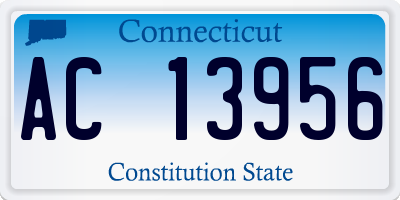 CT license plate AC13956