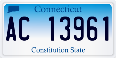 CT license plate AC13961