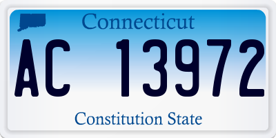 CT license plate AC13972