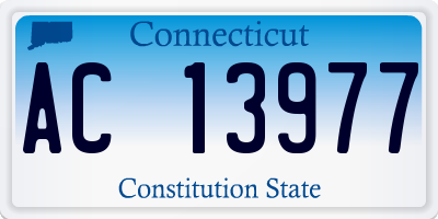 CT license plate AC13977