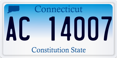 CT license plate AC14007