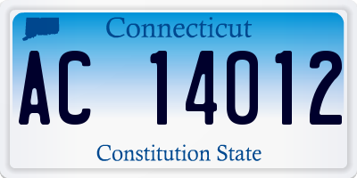 CT license plate AC14012