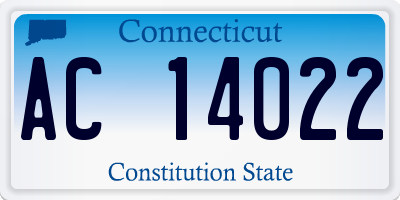 CT license plate AC14022