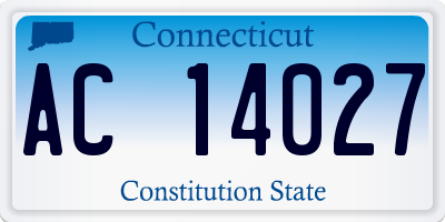 CT license plate AC14027