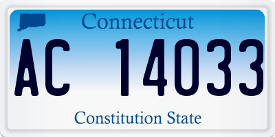 CT license plate AC14033