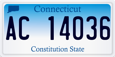 CT license plate AC14036