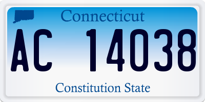 CT license plate AC14038