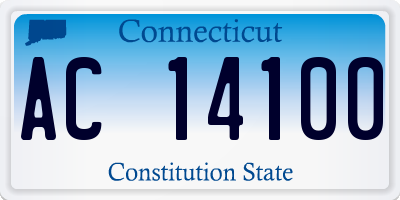 CT license plate AC14100