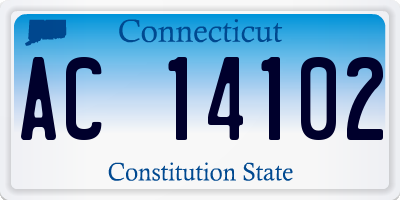 CT license plate AC14102