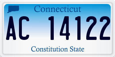 CT license plate AC14122