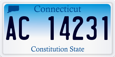 CT license plate AC14231
