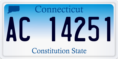 CT license plate AC14251