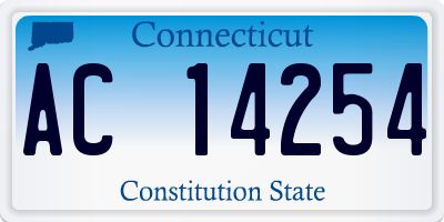 CT license plate AC14254
