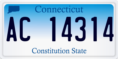 CT license plate AC14314