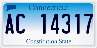 CT license plate AC14317