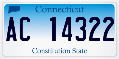 CT license plate AC14322