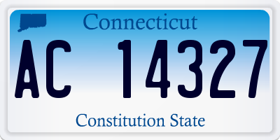 CT license plate AC14327