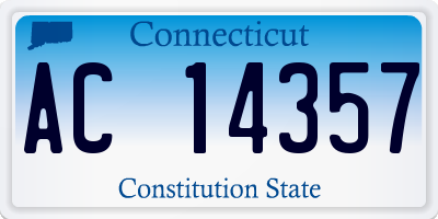 CT license plate AC14357