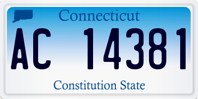 CT license plate AC14381