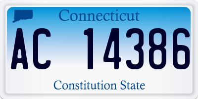CT license plate AC14386