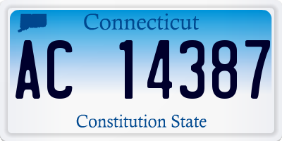 CT license plate AC14387