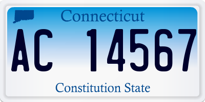 CT license plate AC14567