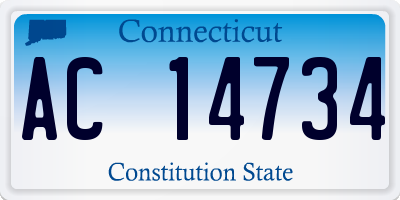 CT license plate AC14734