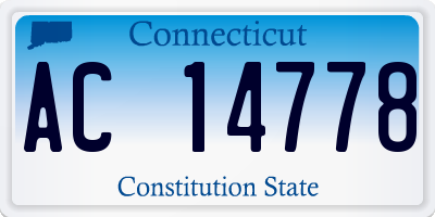 CT license plate AC14778