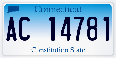 CT license plate AC14781