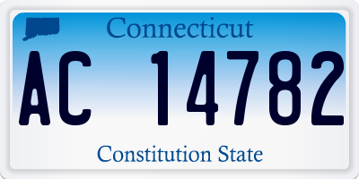 CT license plate AC14782