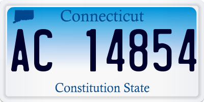 CT license plate AC14854