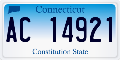 CT license plate AC14921