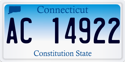 CT license plate AC14922