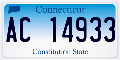 CT license plate AC14933